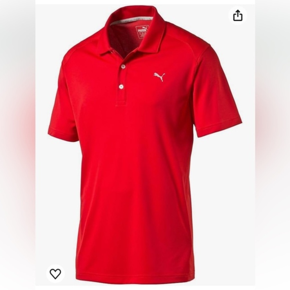 Puma Pounce Men’s Golf Polo Size Medium Moisture Wicking Sporty Logo‎ Athleisure